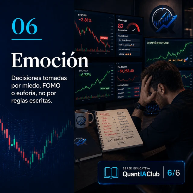Emoción: Compras en euforia, vendes en pánico. Sabes que no debes. Lo haces igual.
